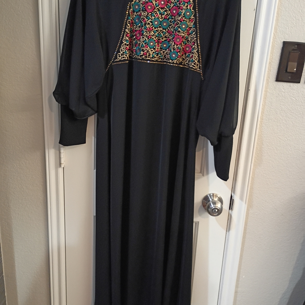 Elegant Black Embroidered Dress